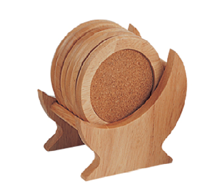 Dynasty Wooden Coasters  6PC WAUCUST6WOOD1